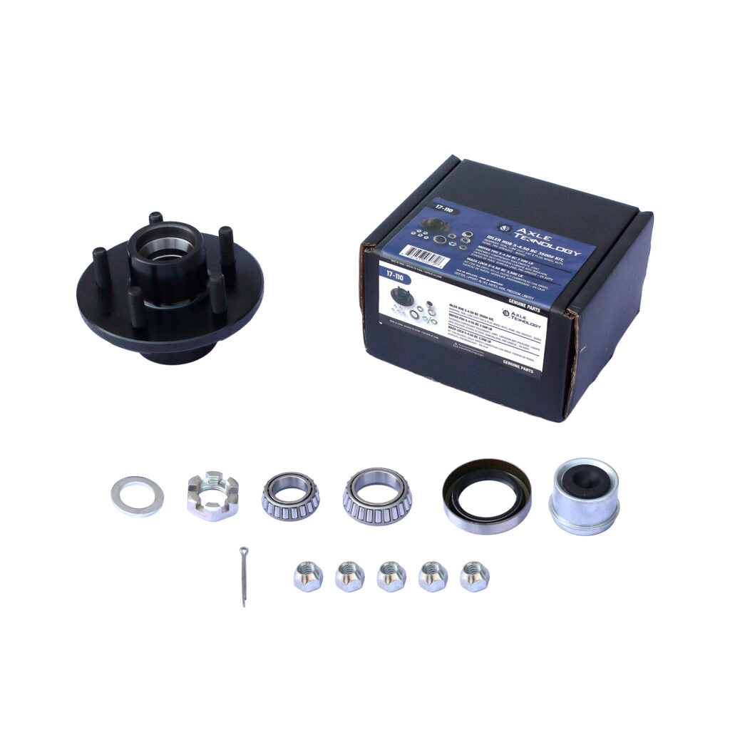Complete AxleTeknology 3,500 lb trailer hub kit with bearings, seals, and hardware