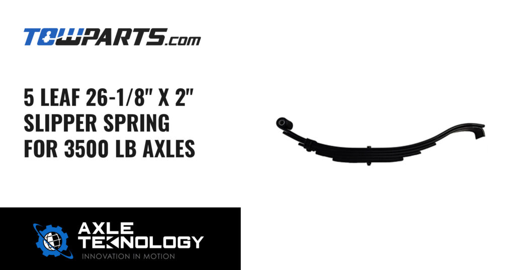 Heavy Duty 5-Leaf Trailer Slipper Spring For 7,000 Lb Axles - 26 5/8" X 2" - Direct Fit Replacement