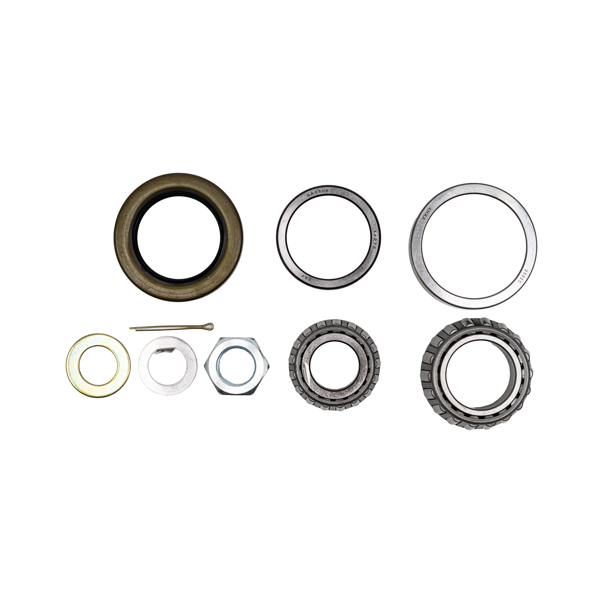 Genuine AxleTek 7k trailer bearing kit with inner and outer bearings races seal and hardware