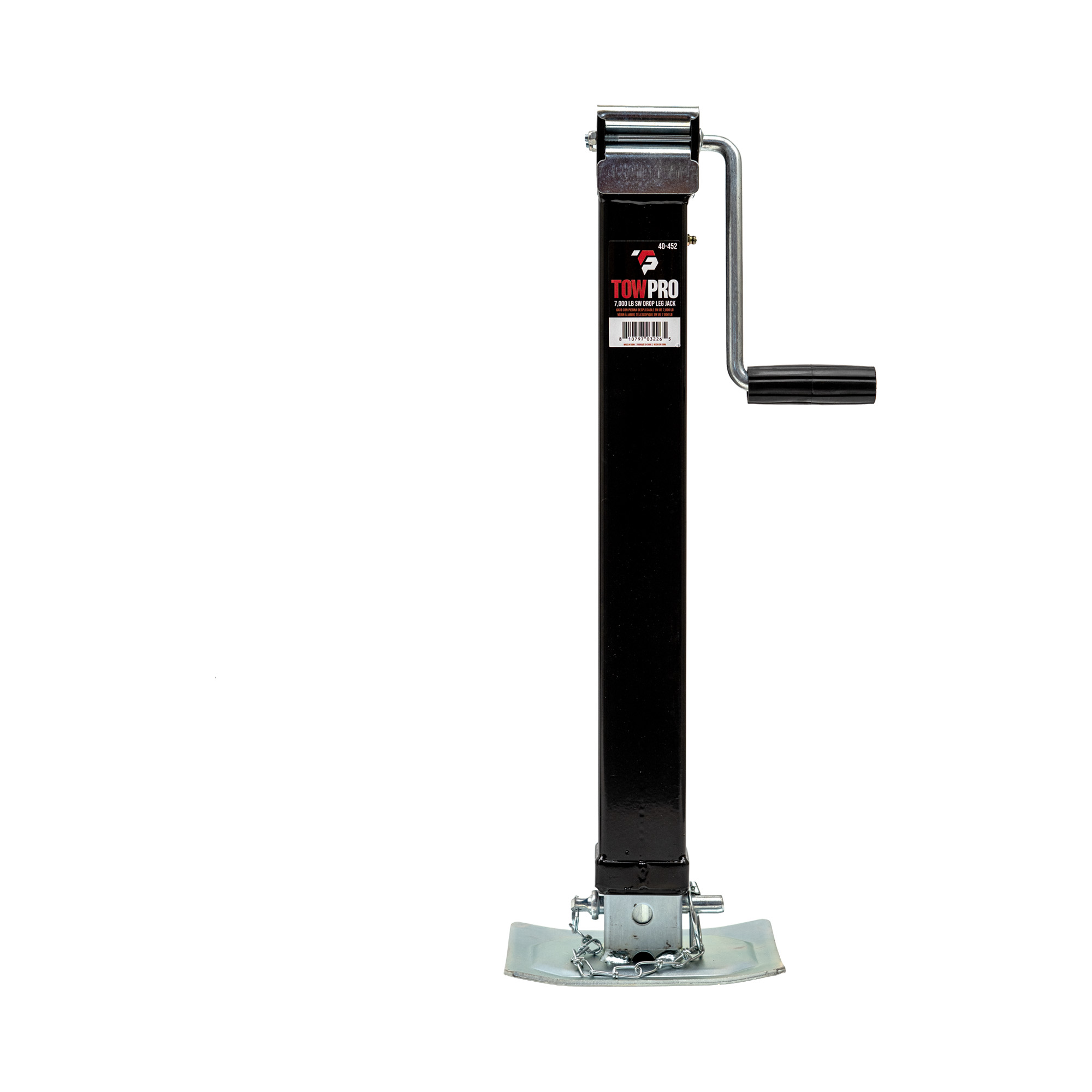 Heavy duty 2.5 inch square drop leg trailer jack with side wind handle