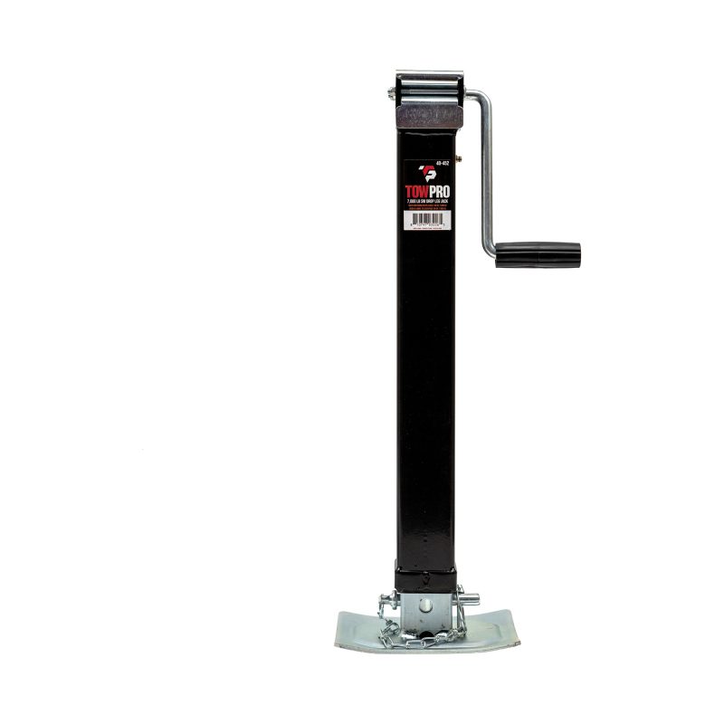 Heavy duty 2.5 inch square drop leg trailer jack with side wind handle