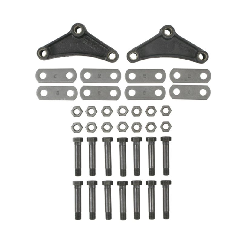 Genuine AxleTek tandem axle trailer hanger kit APT9 components laid out